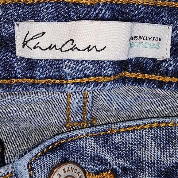 Kancan Stonewash Distressed Tapered Skinny Size 32 Stretchy, Waist from 18-20 - Picture 5 of 14
